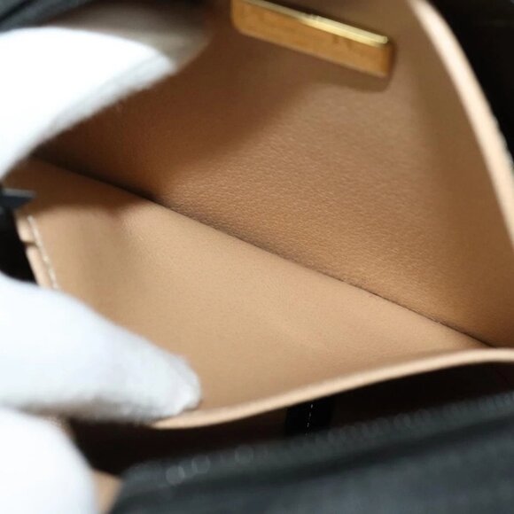 Christian Dior Trotter Canvas Shoulder Bag PVC Black Gold Auth sw750 - Picture 13 of 16